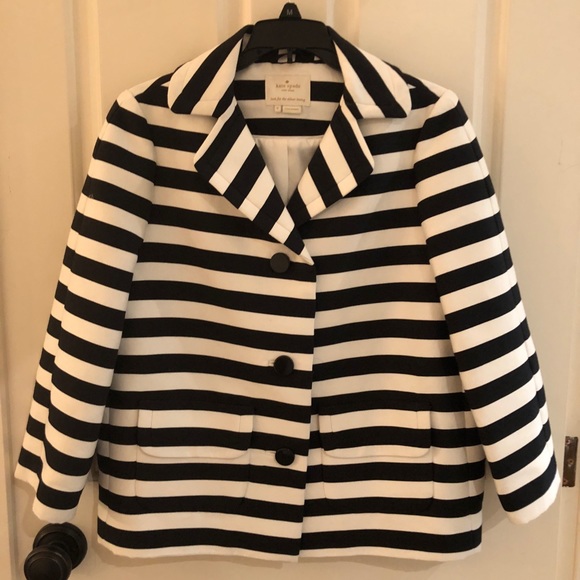 Kate Spade Navy and White Stripe blazer - Picture 1 of 7